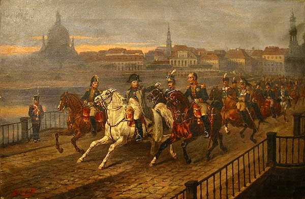 Napoleón cruzando el rio Elbe