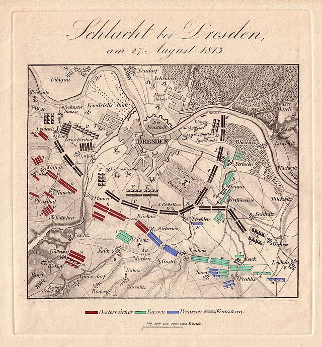 Mapa de Dresde 1813